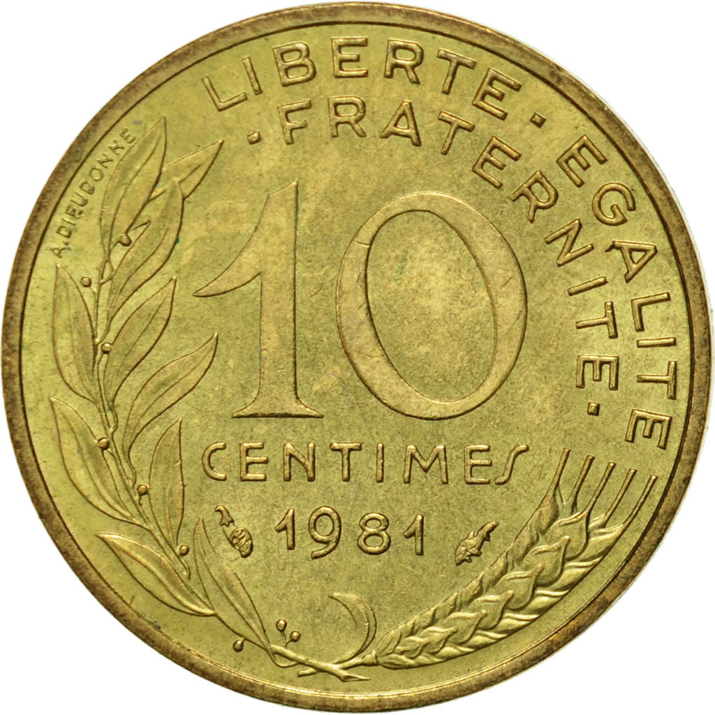 Coin, France, Marianne, 10 Centimes, 1981, Paris, AU(55-58), Aluminum-Bronze