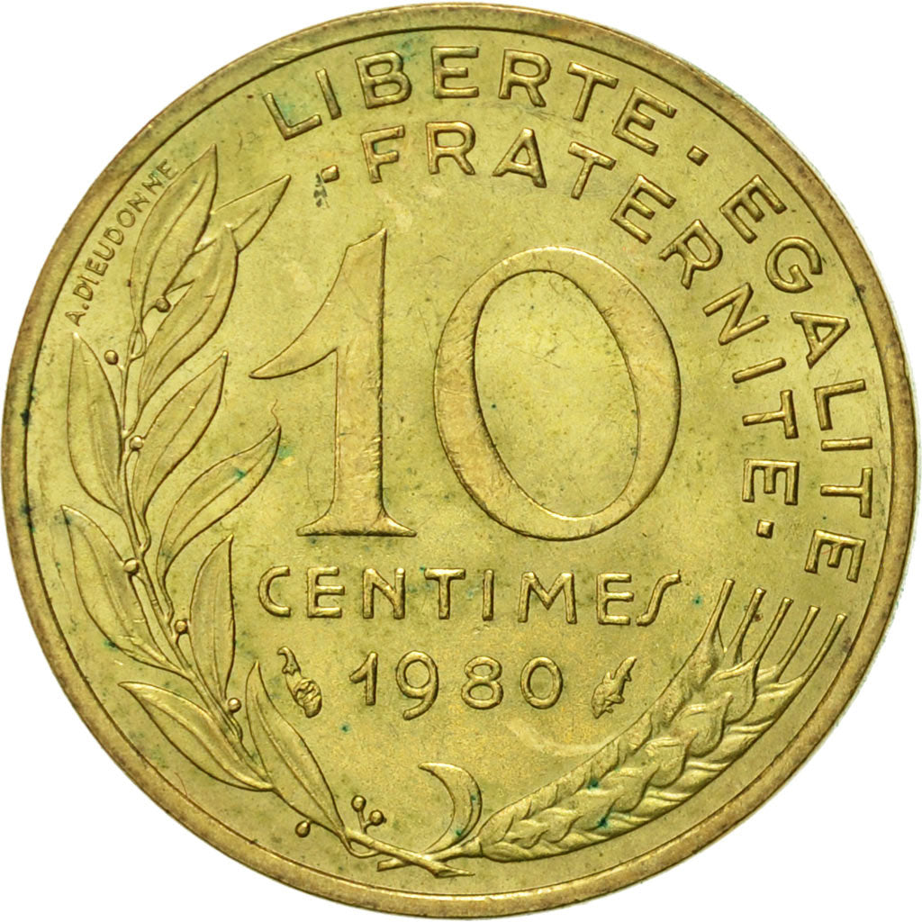 Coin, France, Marianne, 10 Centimes, 1980, Paris, AU(55-58), Aluminum-Bronze