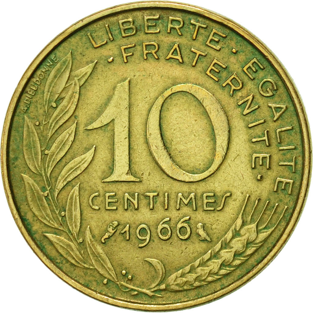 Coin, France, Marianne, 10 Centimes, 1966, Paris, AU(50-53), Aluminum-Bronze
