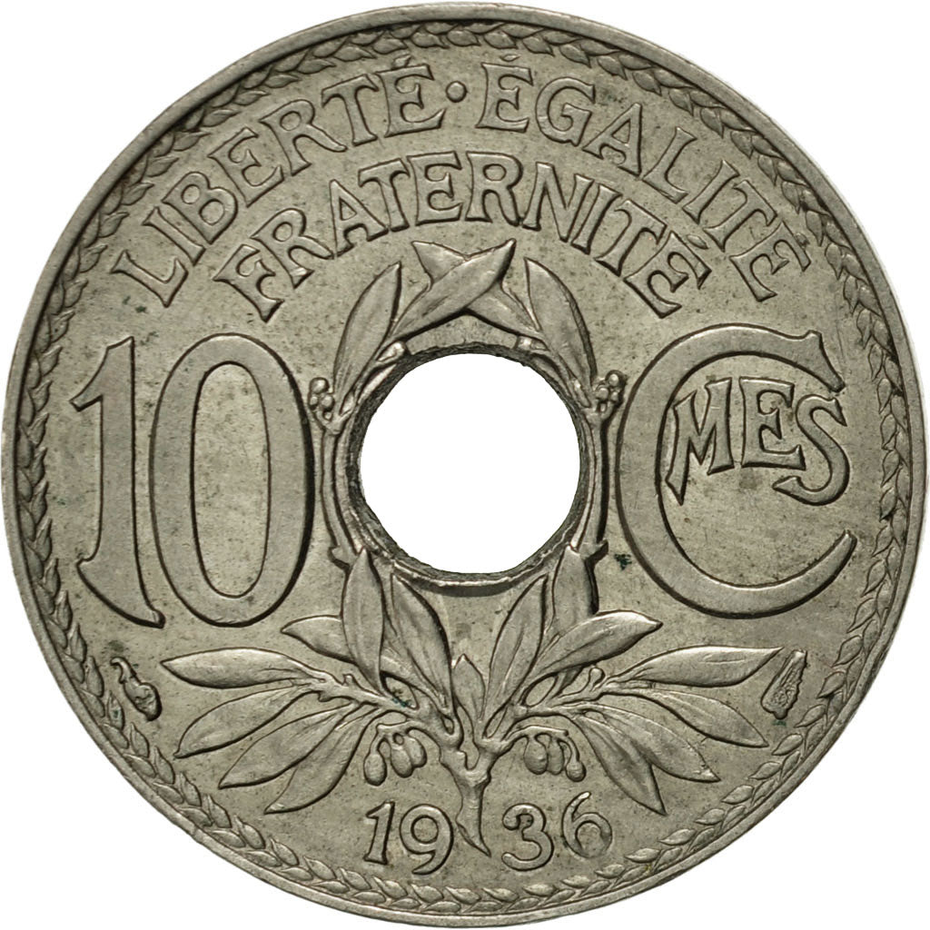 Münze, Frankreich, Lindauer, 10 Centimes, 1936, Paris, VZ, Copper-nickel