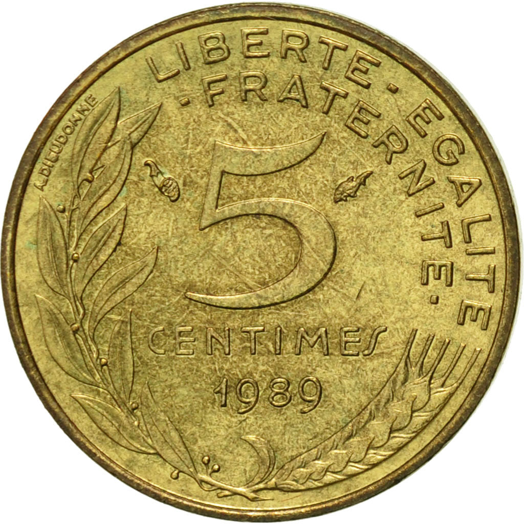 Münze, Frankreich, Marianne, 5 Centimes, 1989, Paris, VZ, Aluminum-Bronze