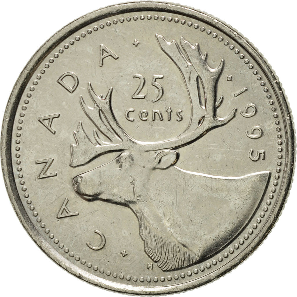 Coin, Canada, Elizabeth II, 25 Cents, 1995, Royal Canadian Mint, Ottawa