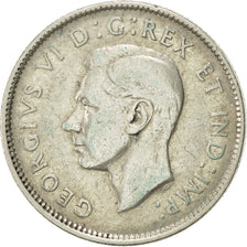 Canada, George VI, 25 Cents, 1947, Royal Canadian Mint, Ottawa, TTB, Argent