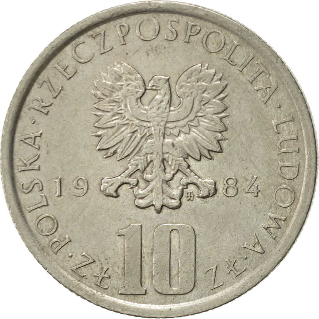 Moneta, Polska, 10 Zlotych, 1984, Warsaw, AU(50-53), Miedź-Nikiel, KM:73
