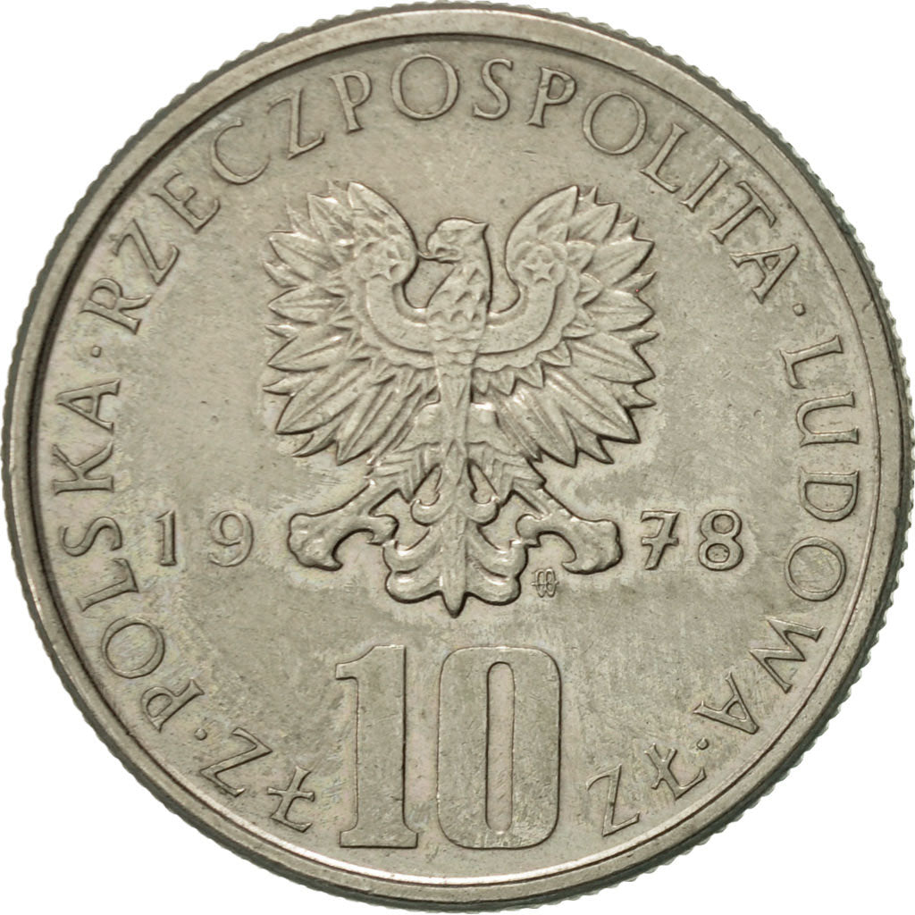 Moneda, Polonia, 10 Zlotych, 1978, Warsaw, MBC+, Cobre - níquel, KM:73