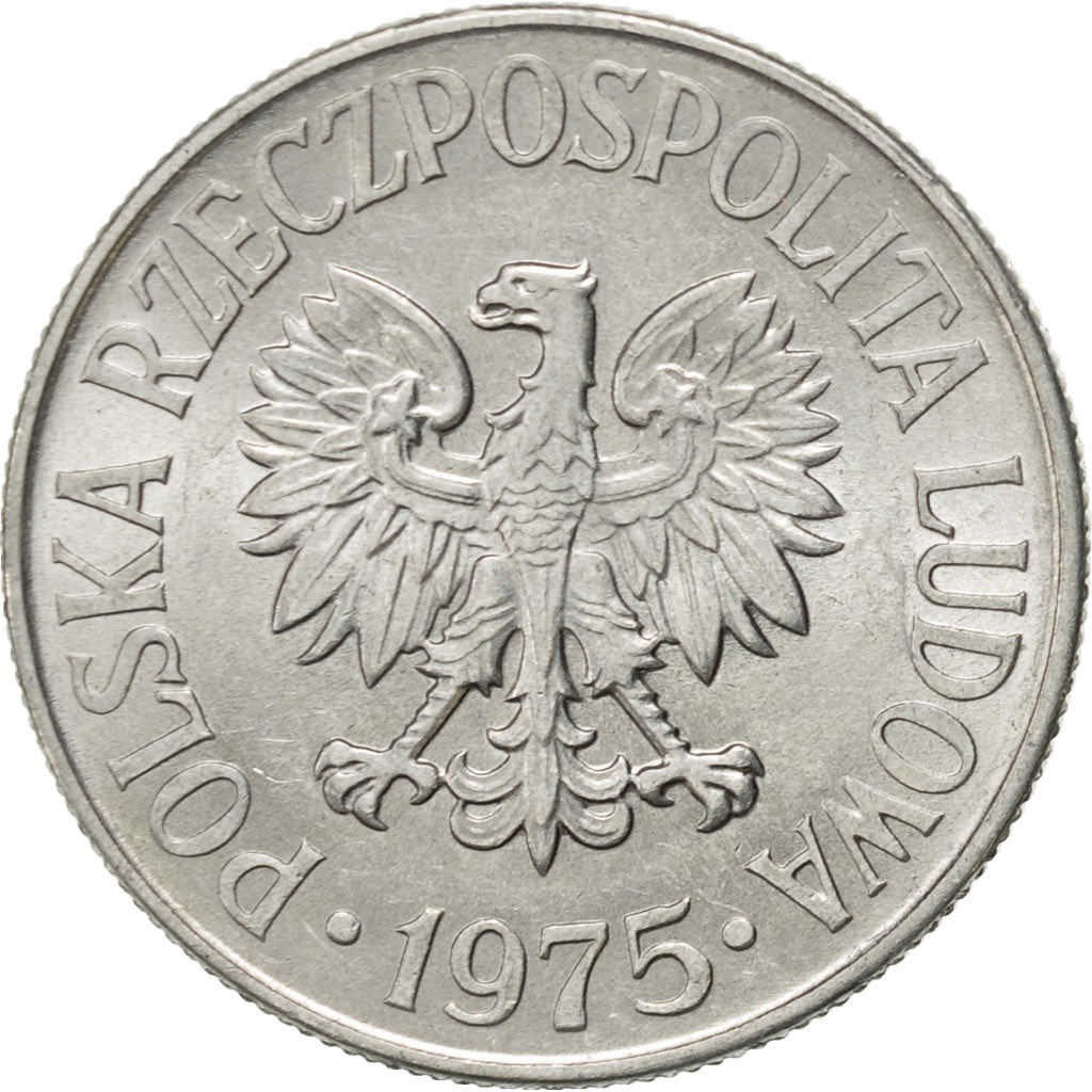 Coin, Poland, 50 Groszy, 1975, Warsaw, AU(55-58), Aluminum, KM:48.1