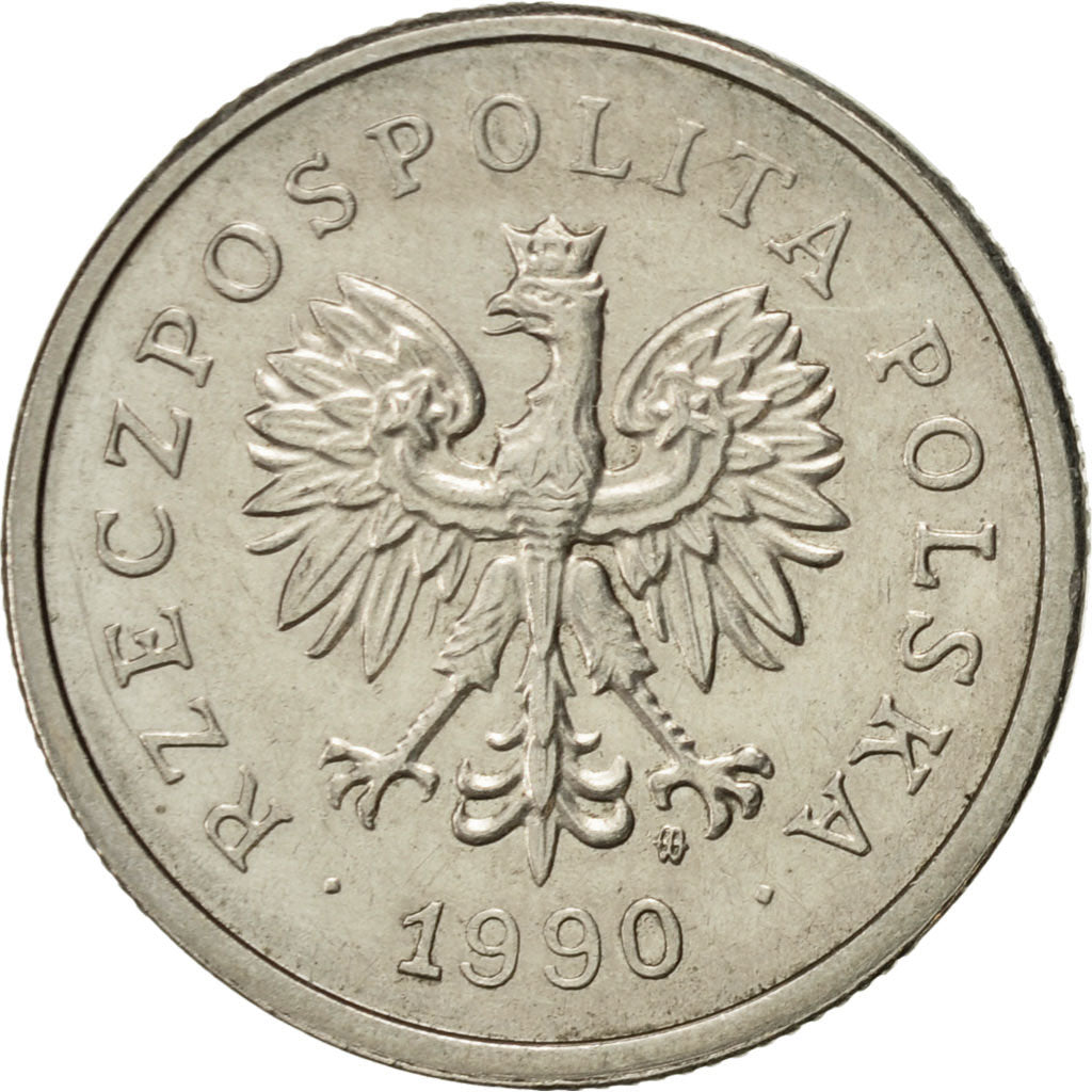 Poland, Zloty, 1990, Warsaw, AU(55-58), Copper-nickel, KM:282