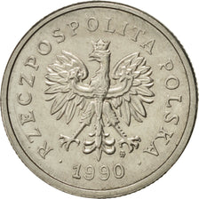 Poland, Zloty, 1990, Warsaw, AU(55-58), Copper-nickel, KM:282