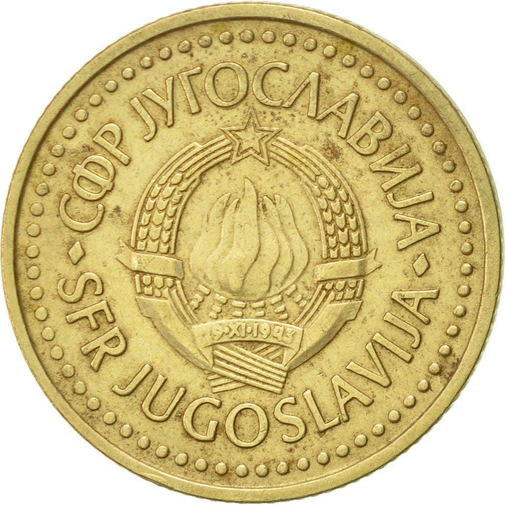 Coin, Yugoslavia, 2 Dinara, 1982, AU(55-58), Nickel-brass, KM:87