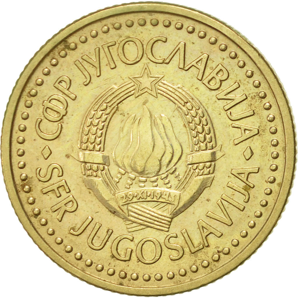 Coin, Yugoslavia, 2 Dinara, 1983, AU(55-58), Nickel-brass, KM:87