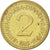 Moneda, Yugoslavia, 2 Dinara, 1985, EBC, Níquel - latón, KM:87