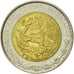 Moneda, México, Nuevo Peso, 1992, Mexico City, MBC, Bimetálico, KM:550