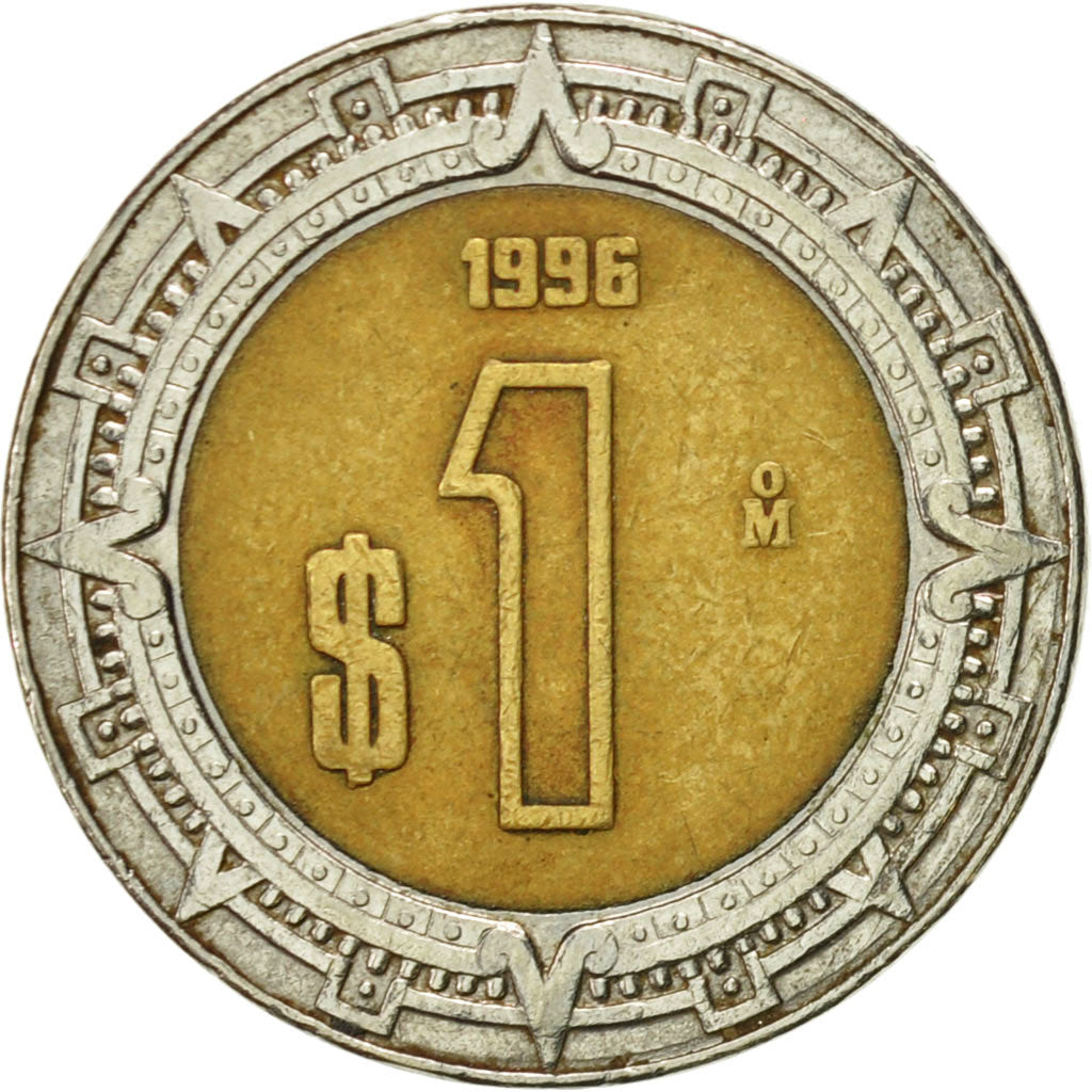 Moneta, Mexico, Peso, 1996, Mexico City, EF(40-45), Bimetaliczny, KM:603