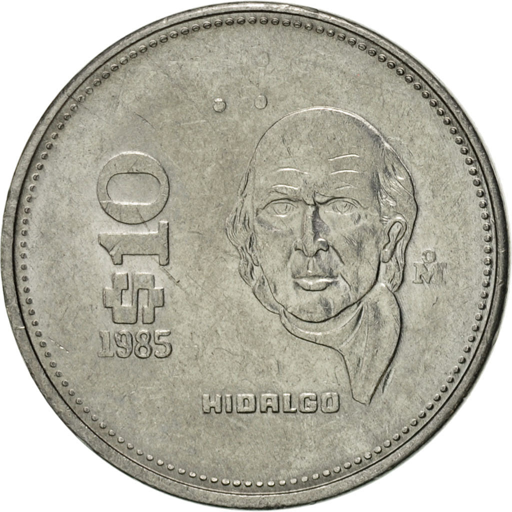 Moneta, Messico, 10 Pesos, 1985, Mexico City, BB+, Acciaio inossidabile, KM:512