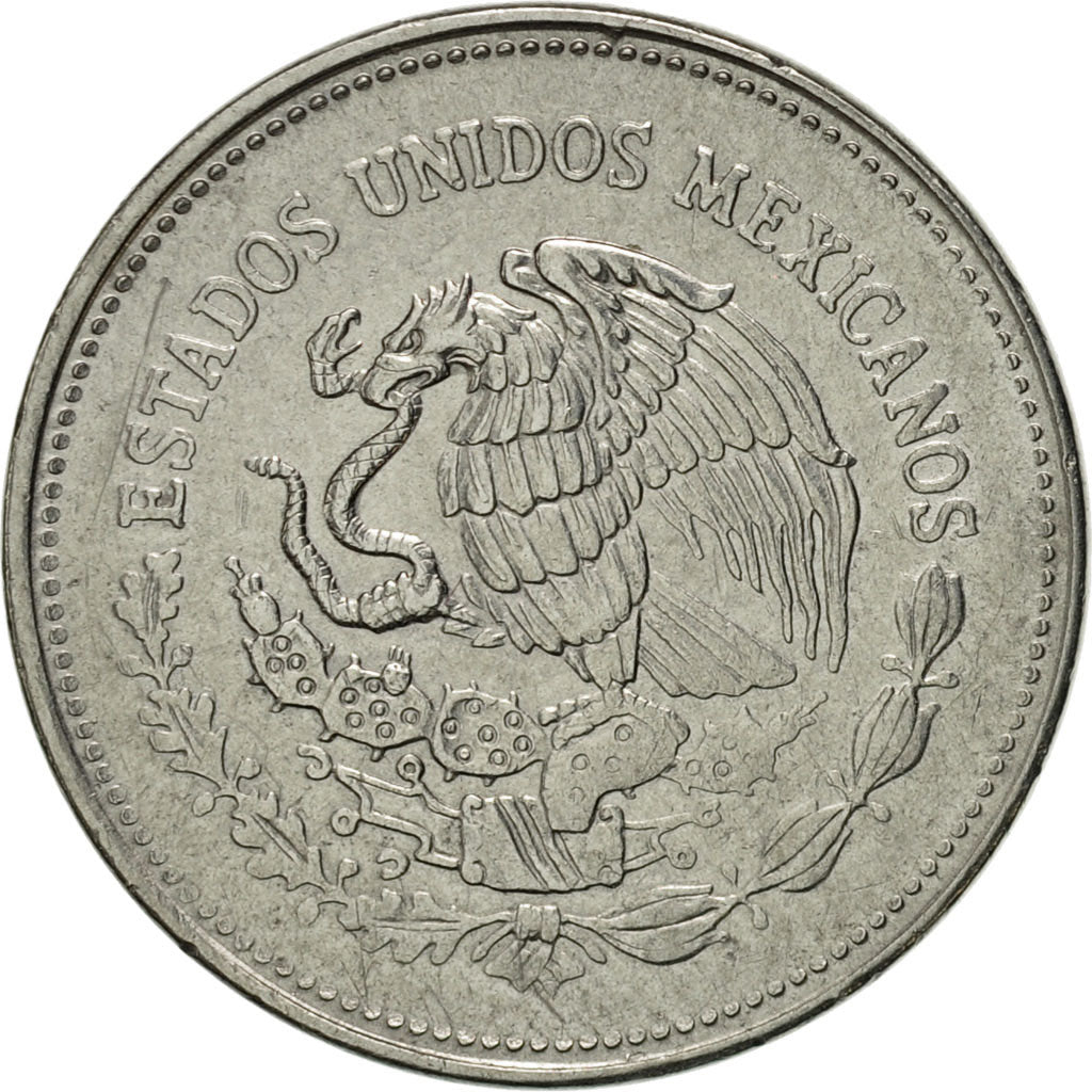 Moneda, México, 10 Pesos, 1986, Mexico City, MBC+, Acero inoxidable, KM:512