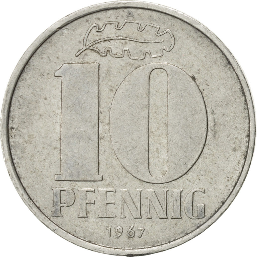 Moneda, REPÚBLICA DEMOCRÁTICA ALEMANA, 10 Pfennig, 1967, Berlin, MBC+