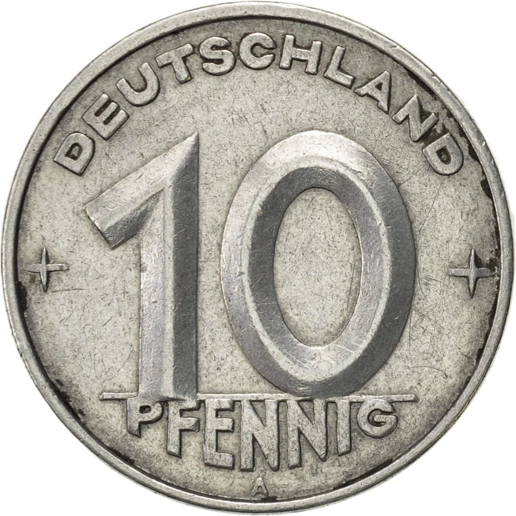 REPUBBLICA DEMOCRATICA TEDESCA, 10 Pfennig, 1950, Berlin, SPL-, Alluminio, KM:3