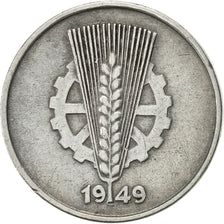 GERMAN-DEMOCRATIC REPUBLIC, 10 Pfennig, 1949, Berlin, AU(55-58), Aluminum, KM:3