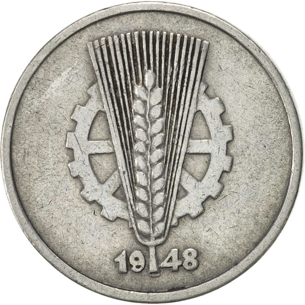 Coin, GERMAN-DEMOCRATIC REPUBLIC, 10 Pfennig, 1948, Berlin, AU(55-58), Aluminum