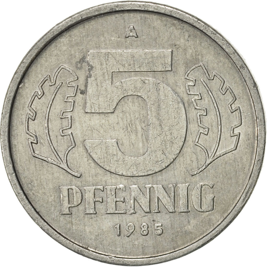 Monnaie, GERMAN-DEMOCRATIC REPUBLIC, 5 Pfennig, 1985, Berlin, SUP, Aluminium
