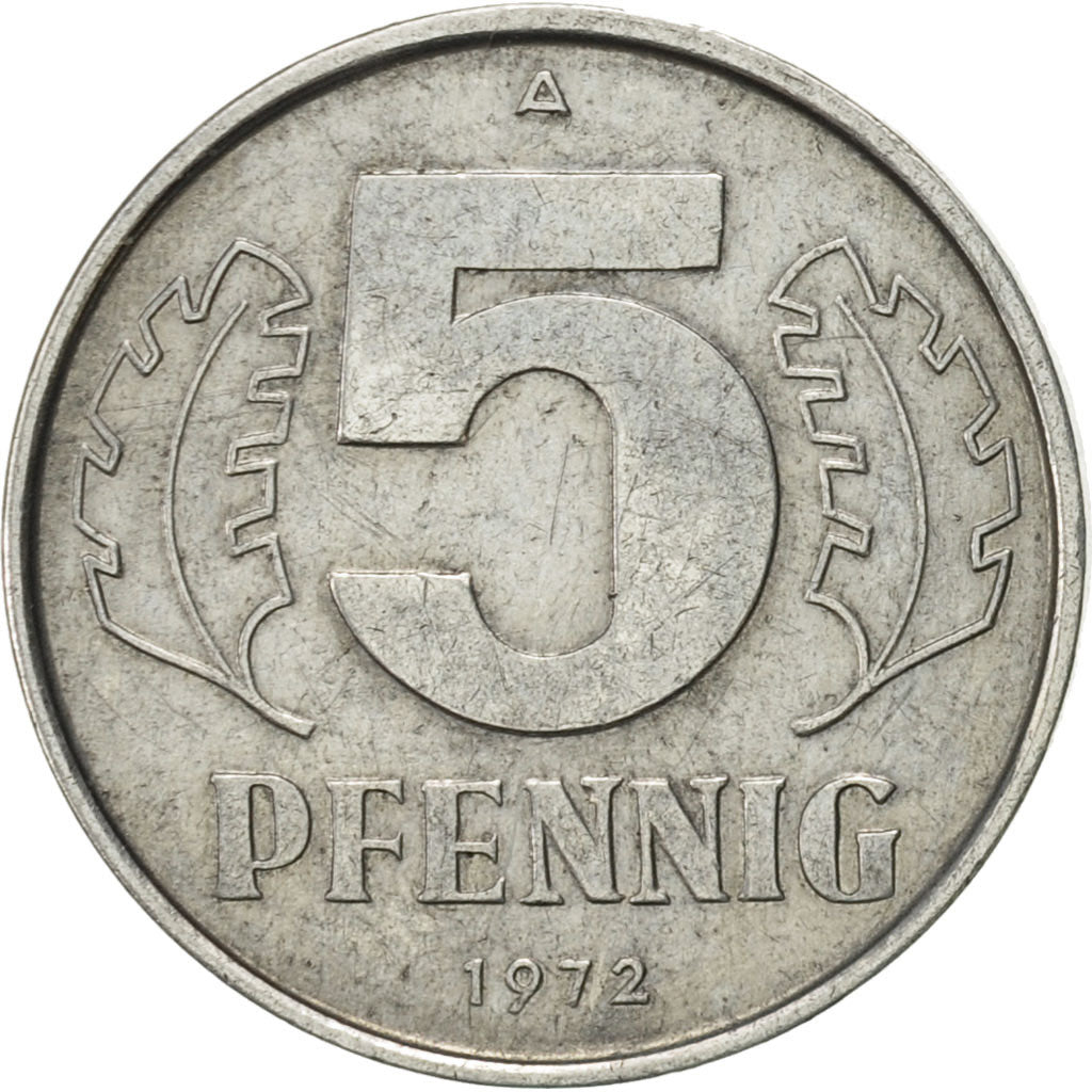 Coin, GERMAN-DEMOCRATIC REPUBLIC, 5 Pfennig, 1972, Berlin, AU(55-58), Aluminum