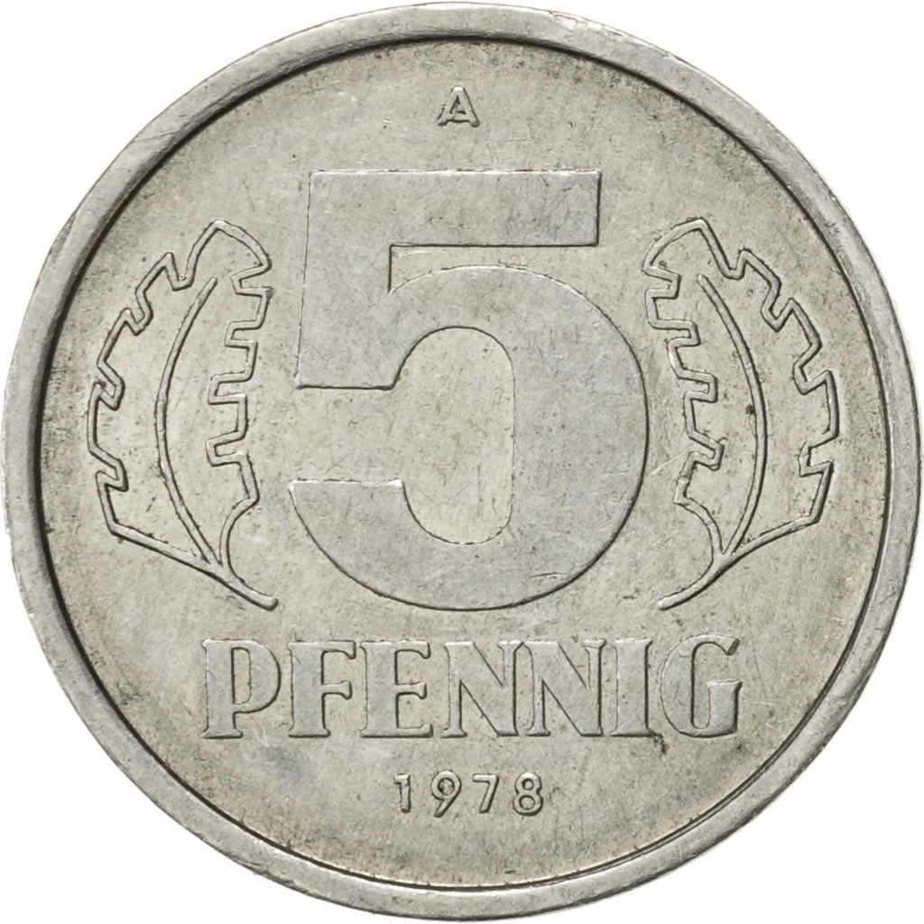 Coin, GERMAN-DEMOCRATIC REPUBLIC, 5 Pfennig, 1978, Berlin, AU(55-58), Aluminum