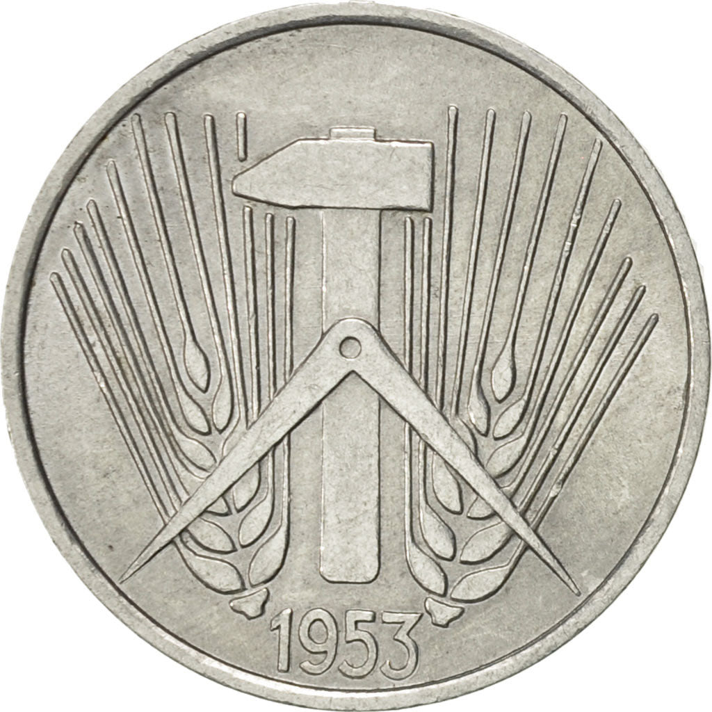 GERMAN-DEMOCRATIC REPUBLIC, 5 Pfennig, 1953, Berlin, AU(55-58), Aluminum, KM:6