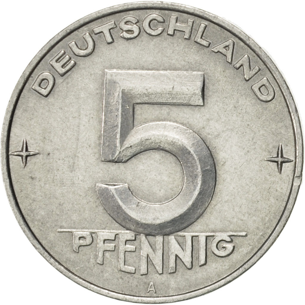 GERMAN-DEMOCRATIC REPUBLIC, 5 Pfennig, 1953, Berlin, AU(55-58), Aluminum, KM:6