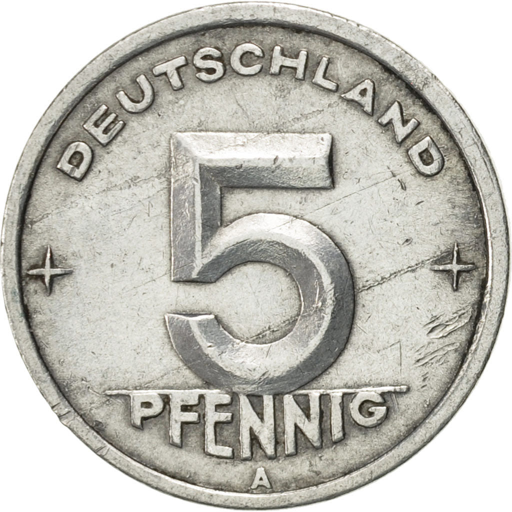 GERMAN-DEMOCRATIC REPUBLIC, 5 Pfennig, 1949, Berlin, TTB+, Aluminium, KM:2