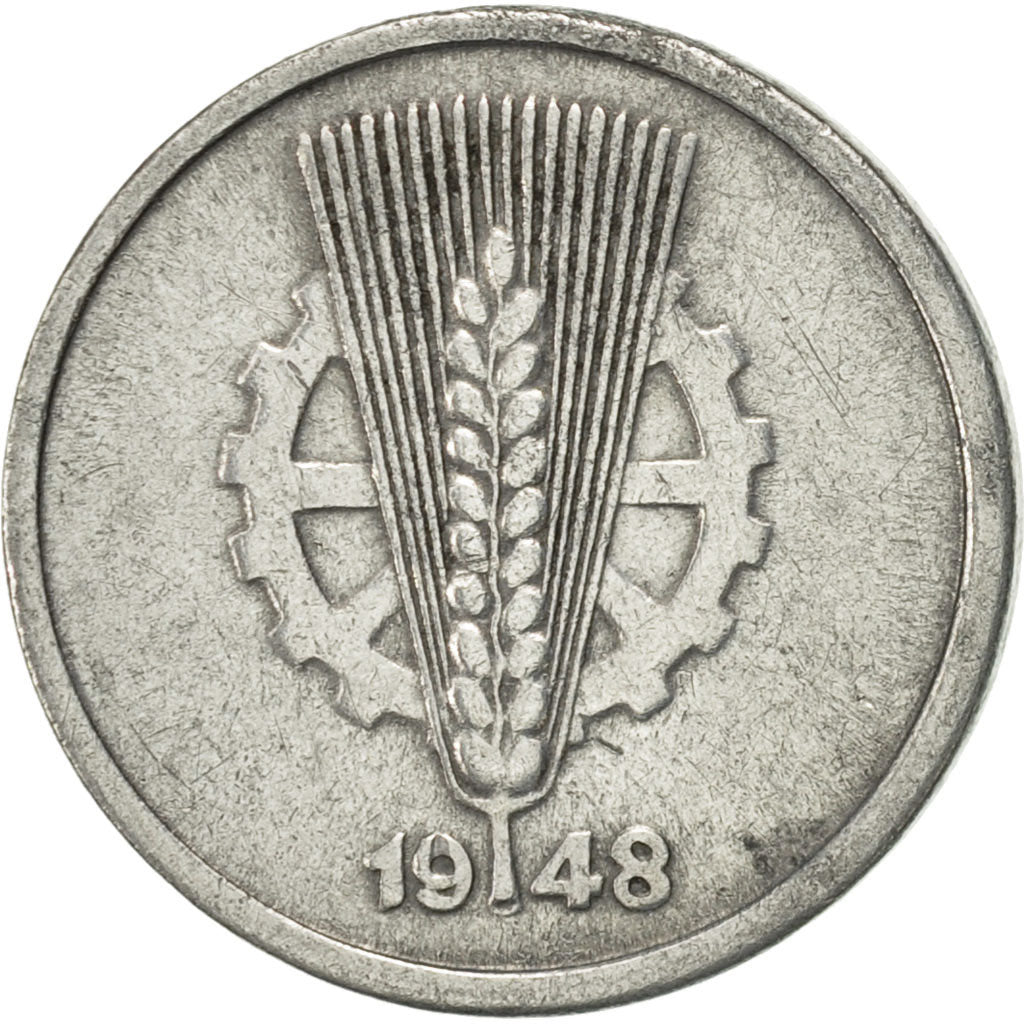 REPUBBLICA DEMOCRATICA TEDESCA, 5 Pfennig, 1948, Berlin, BB+, Alluminio, KM:2