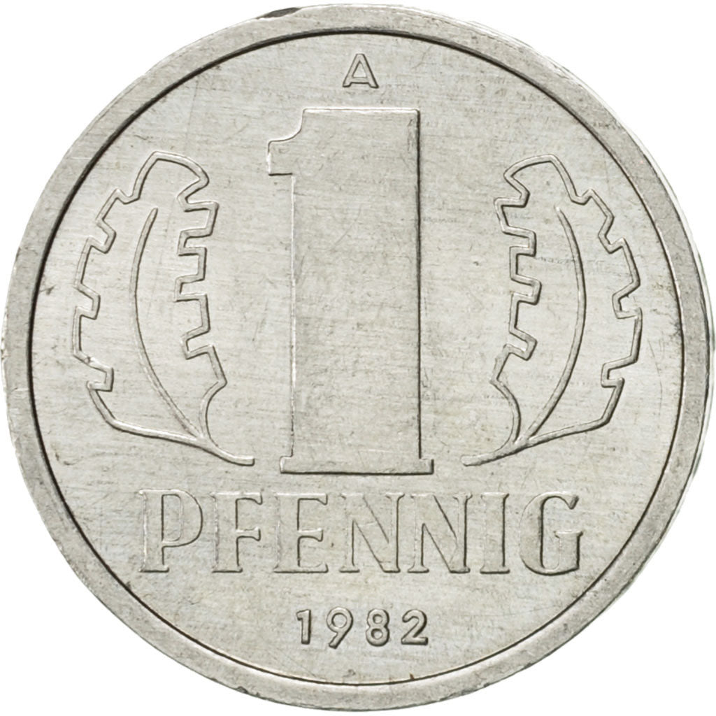 Coin, GERMAN-DEMOCRATIC REPUBLIC, Pfennig, 1982, Berlin, AU(55-58), Aluminum
