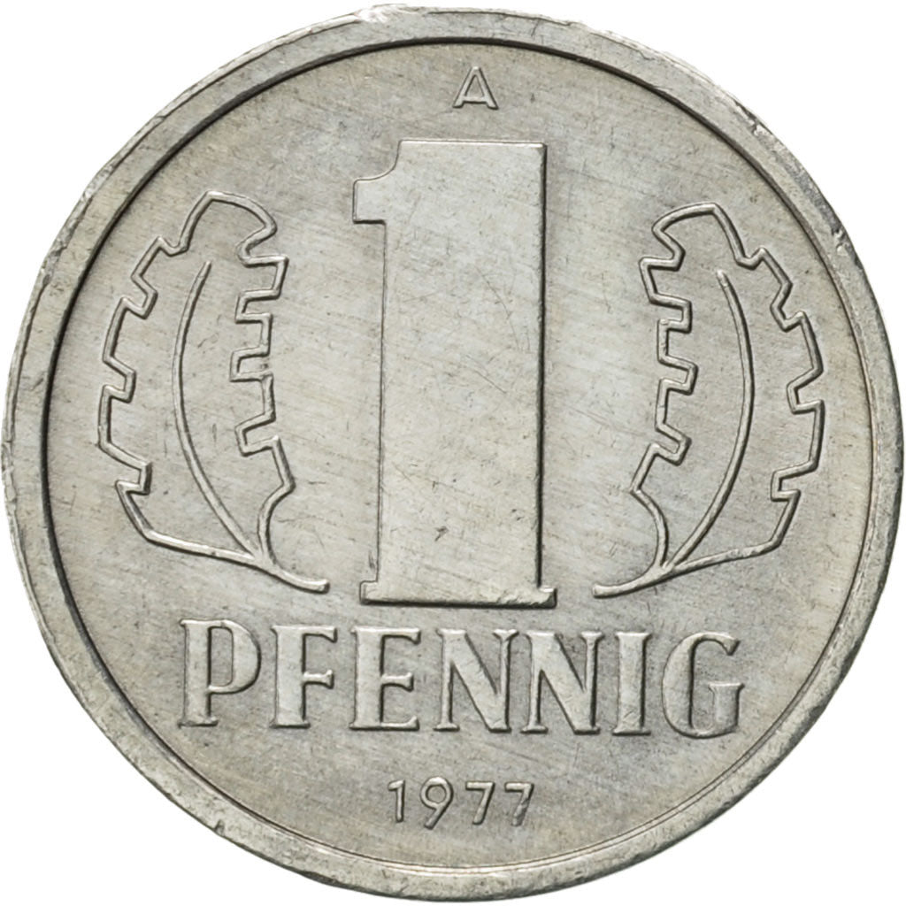Coin, GERMAN-DEMOCRATIC REPUBLIC, Pfennig, 1977, Berlin, AU(55-58), Aluminum