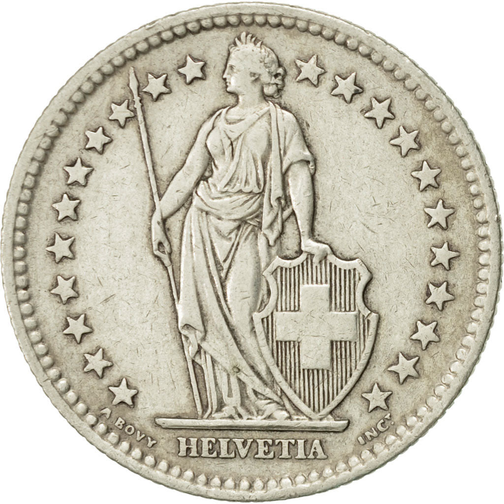 Coin, Switzerland, 2 Francs, 1958, Bern, AU(50-53), Silver, KM:21