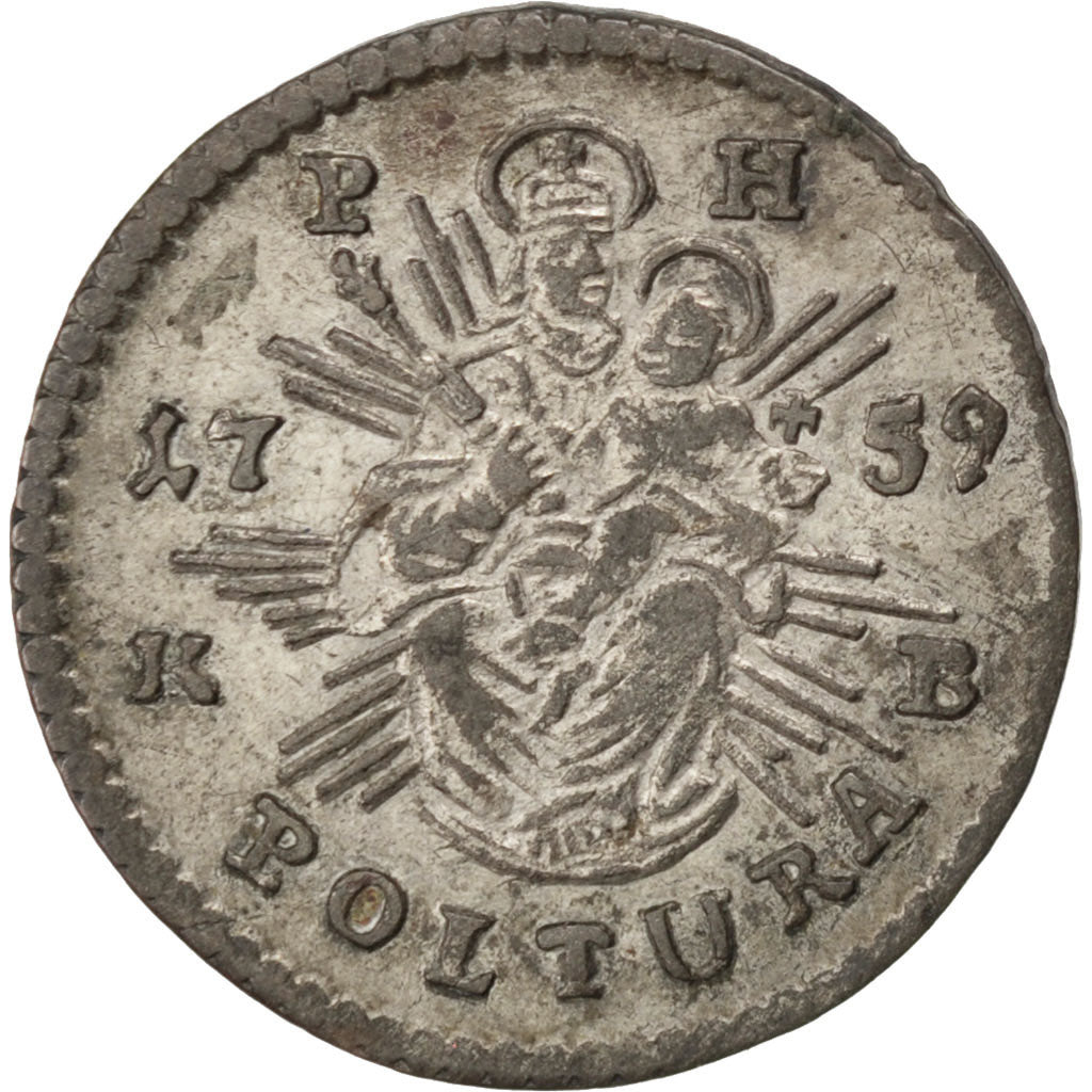 HUNGARY, Poltura, 1759, KM #346.1, AU(55-58), Silver, 0.81