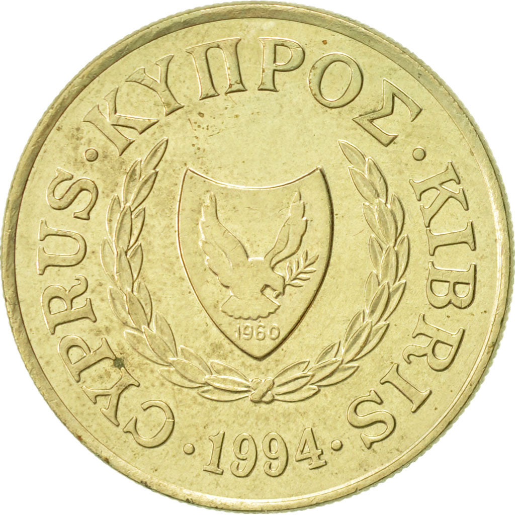 Coin, Cyprus, 10 Cents, 1994, EF(40-45), Nickel-brass, KM:56.3