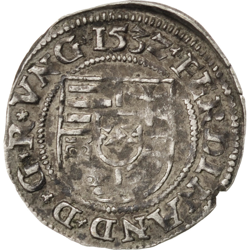 HUNGARY, Denar, 1532, Kaschau, KM #127, EF(40-45), Silver, 0.63