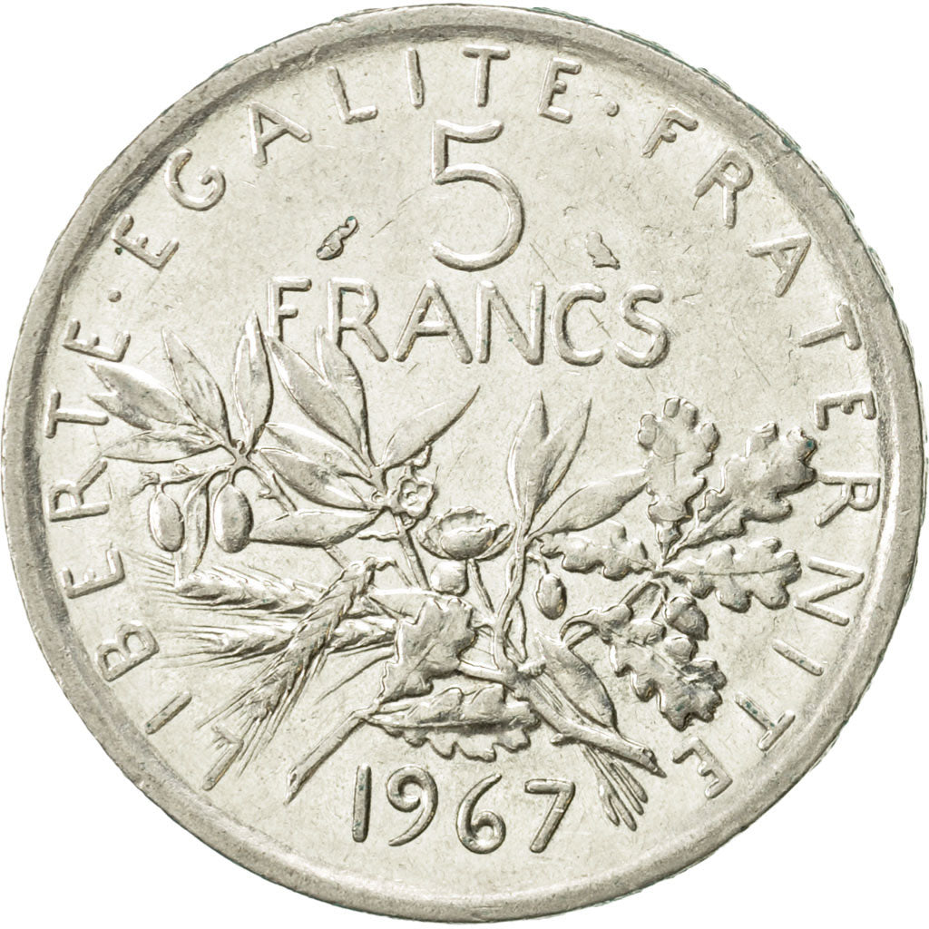 France, Semeuse, 5 Francs, 1967, Paris, SUP, Argent, KM:926, Gadoury:770