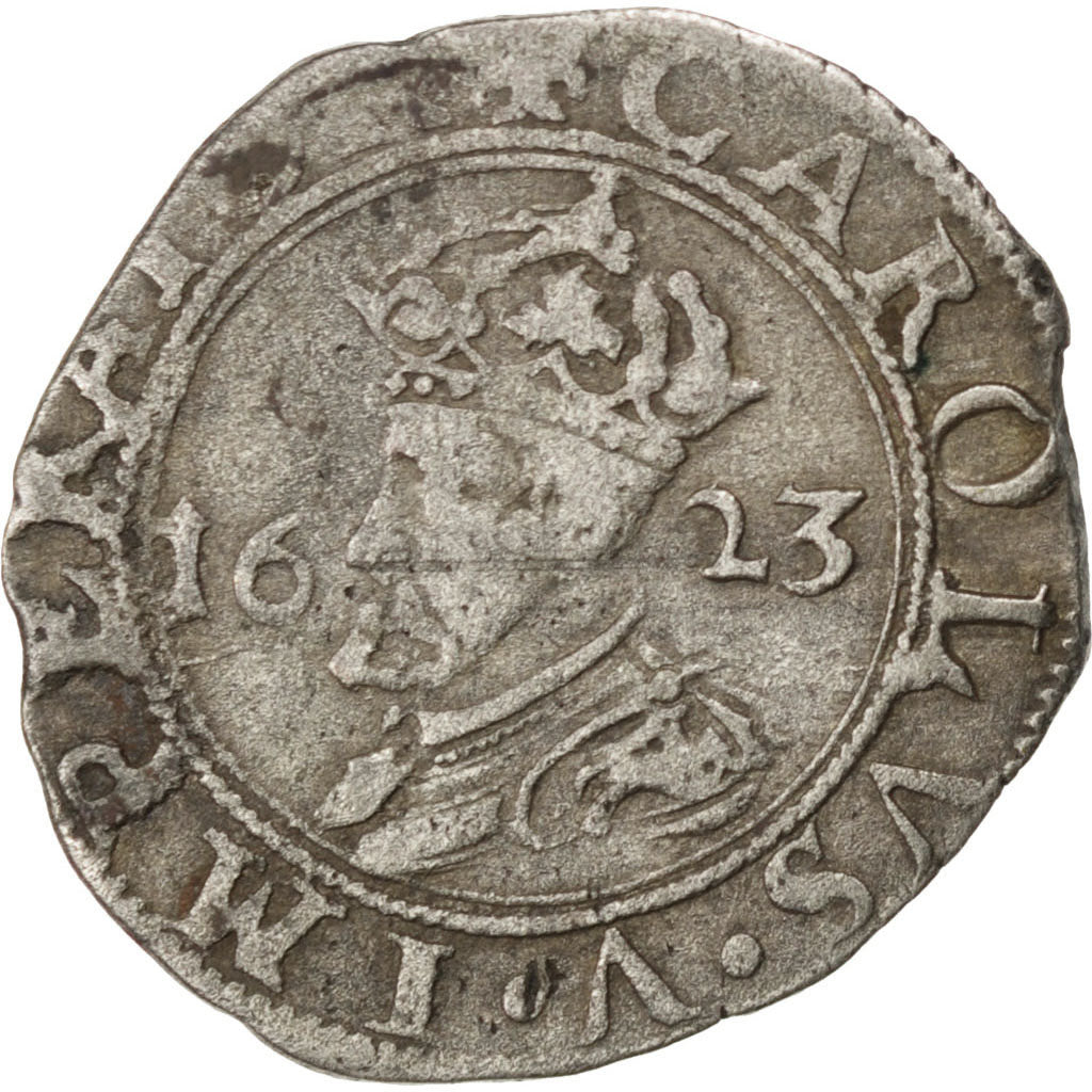 FRANCE, Carolus, 1623, Besançon, EF(40-45), Silver, Boudeau #1293, 1.43