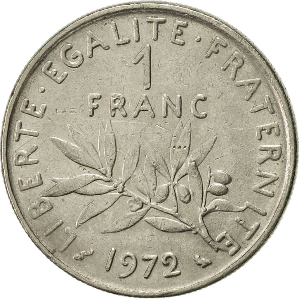 Coin, France, Semeuse, Franc, 1972, Paris, EF(40-45), Nickel, KM:925.1