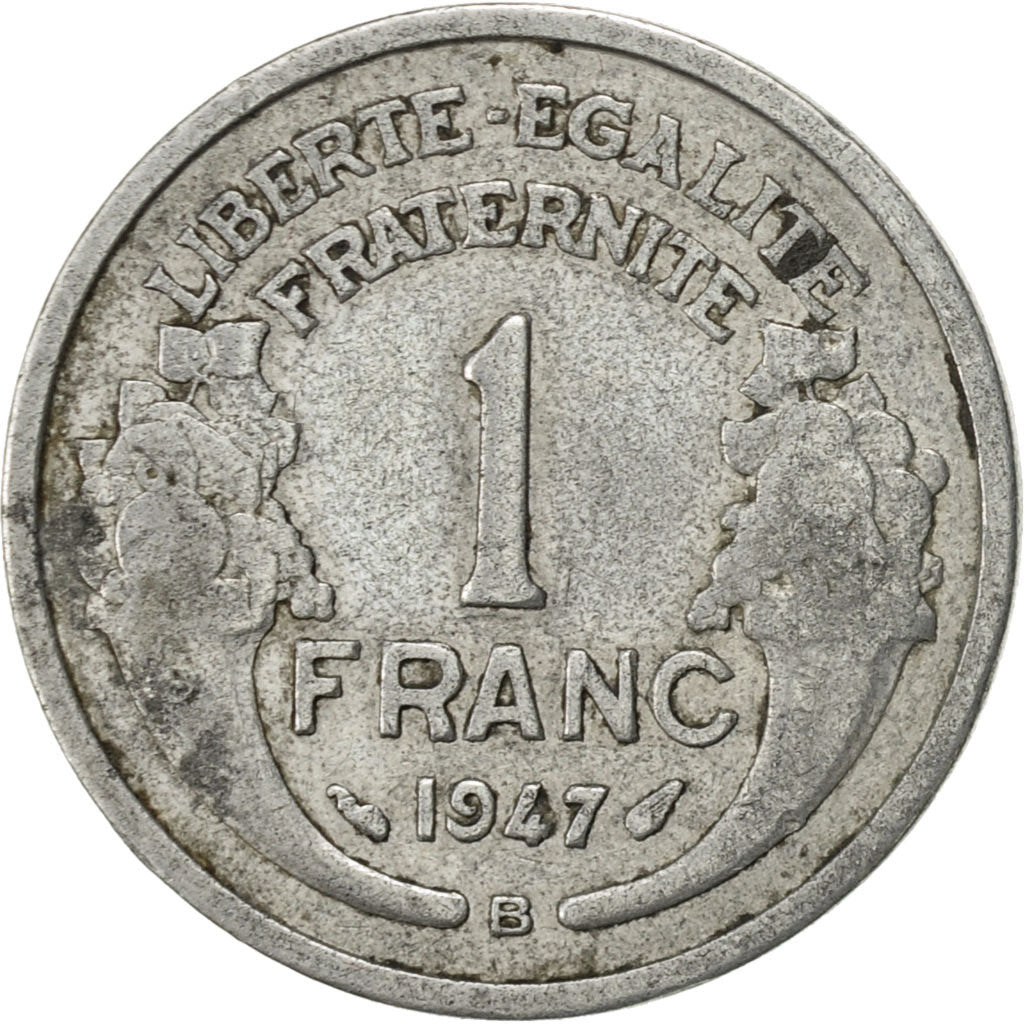 Coin, France, Morlon, Franc, 1947, Beaumont - Le Roger, VF(30-35), Aluminum