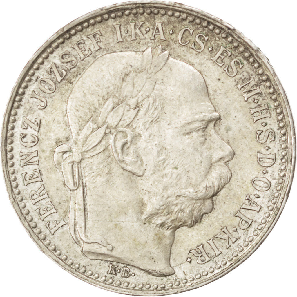 HUNGARY, Korona, 1896, Kormoczbanya, KM #484, AU(55-58), Silver, 5.03