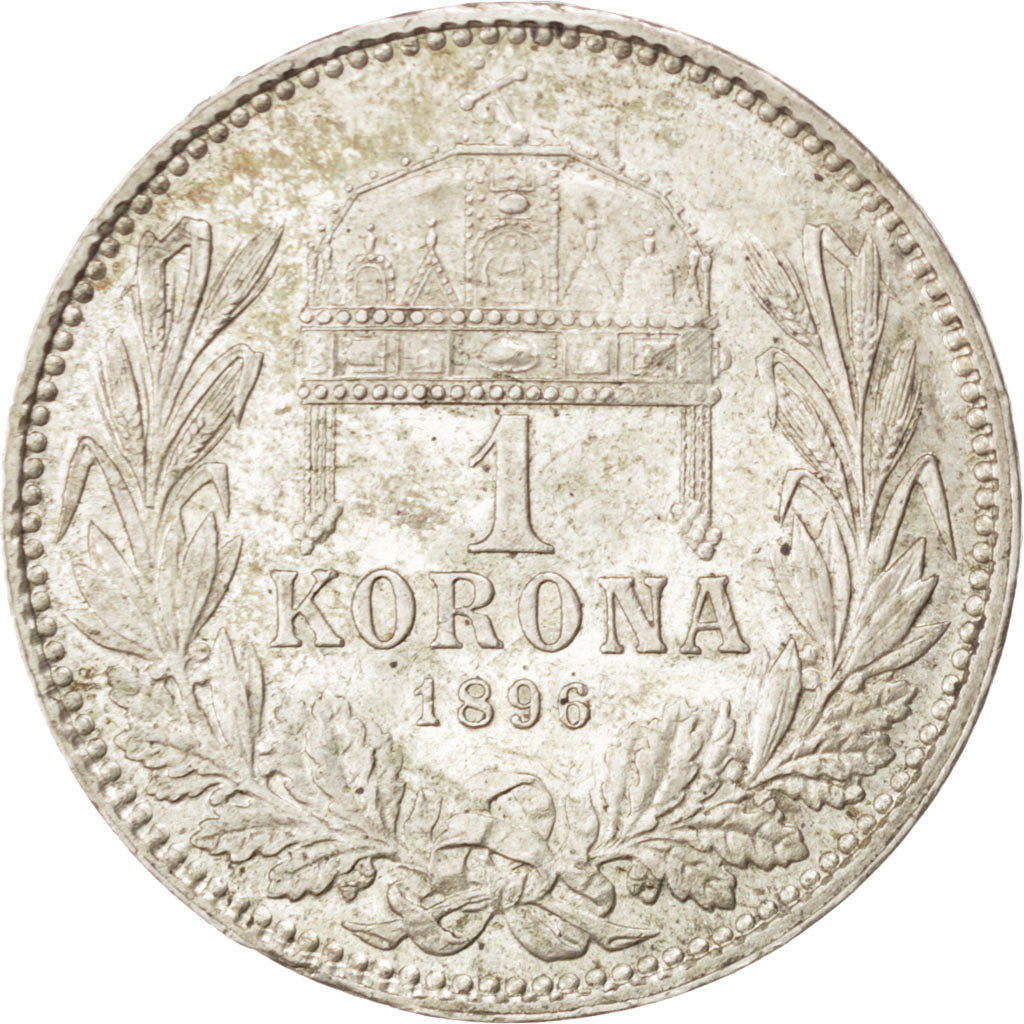 HUNGARY, Korona, 1896, Kormoczbanya, KM #484, AU(55-58), Silver, 5.03