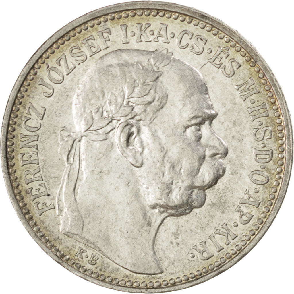 HUNGARY, Korona, 1914, Kremnitz, KM #492, MS(63), Silver, 5.01
