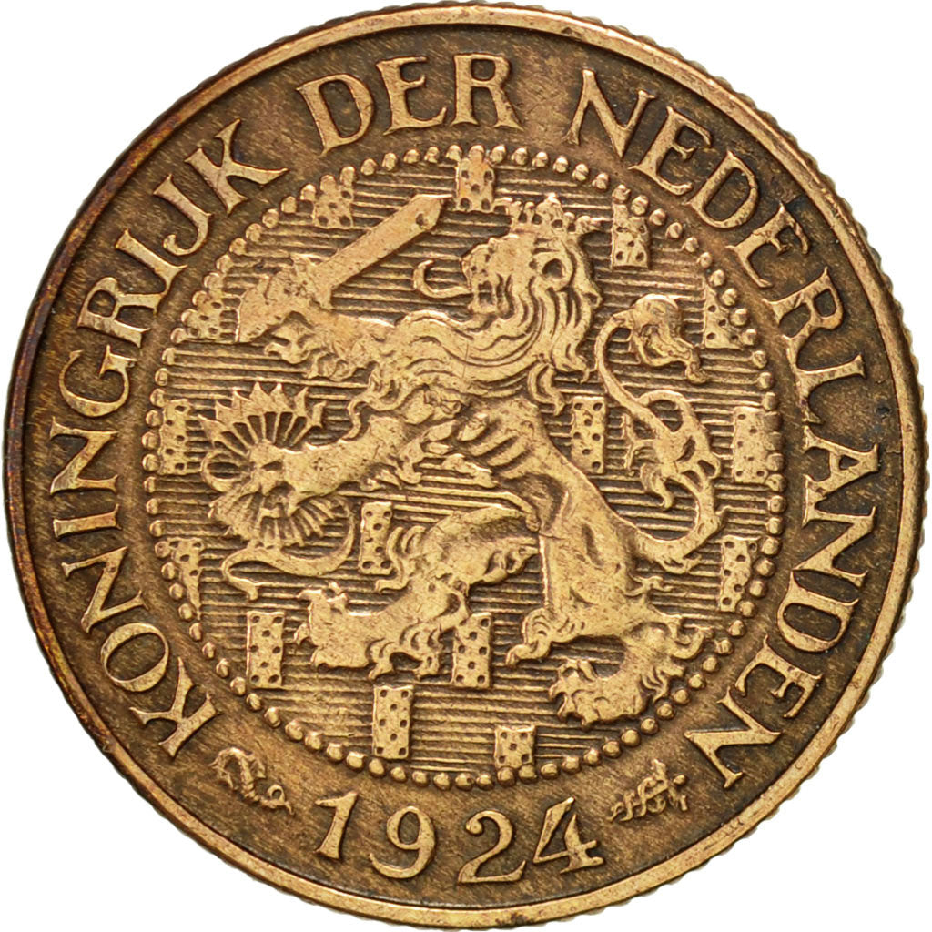 Paesi Bassi, Wilhelmina I, Cent, 1924, BB, Bronzo, KM:152