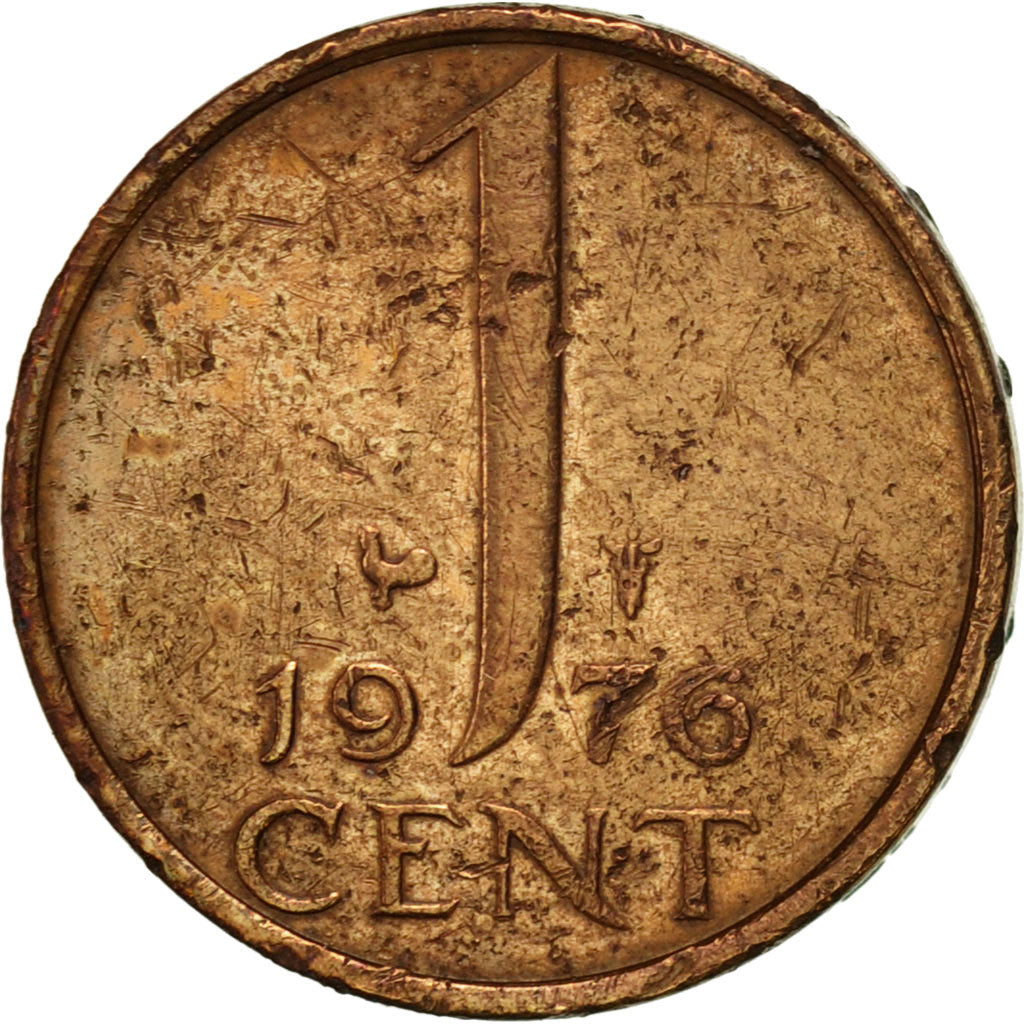 Coin, Netherlands, Juliana, Cent, 1976, EF(40-45), Bronze, KM:180