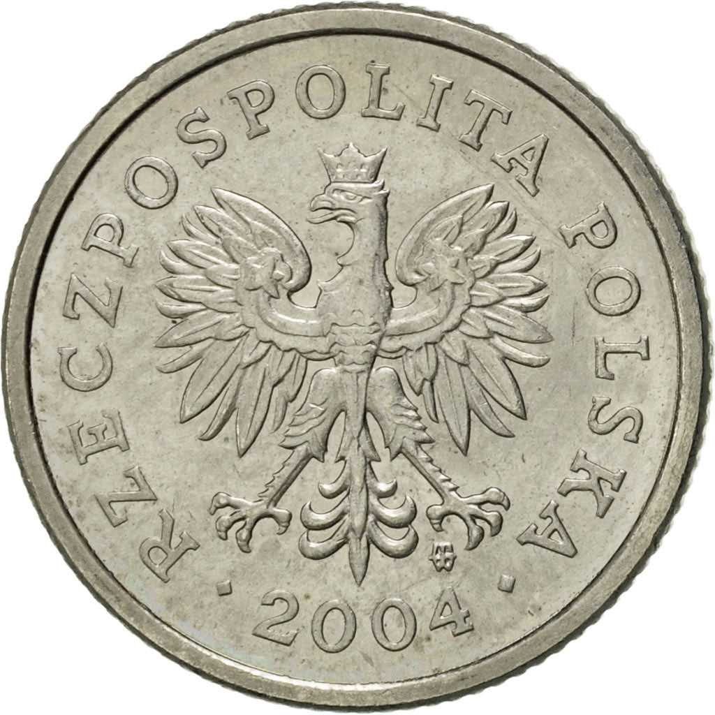 Coin, Poland, 20 Groszy, 2004, Warsaw, AU(55-58), Copper-nickel, KM:280