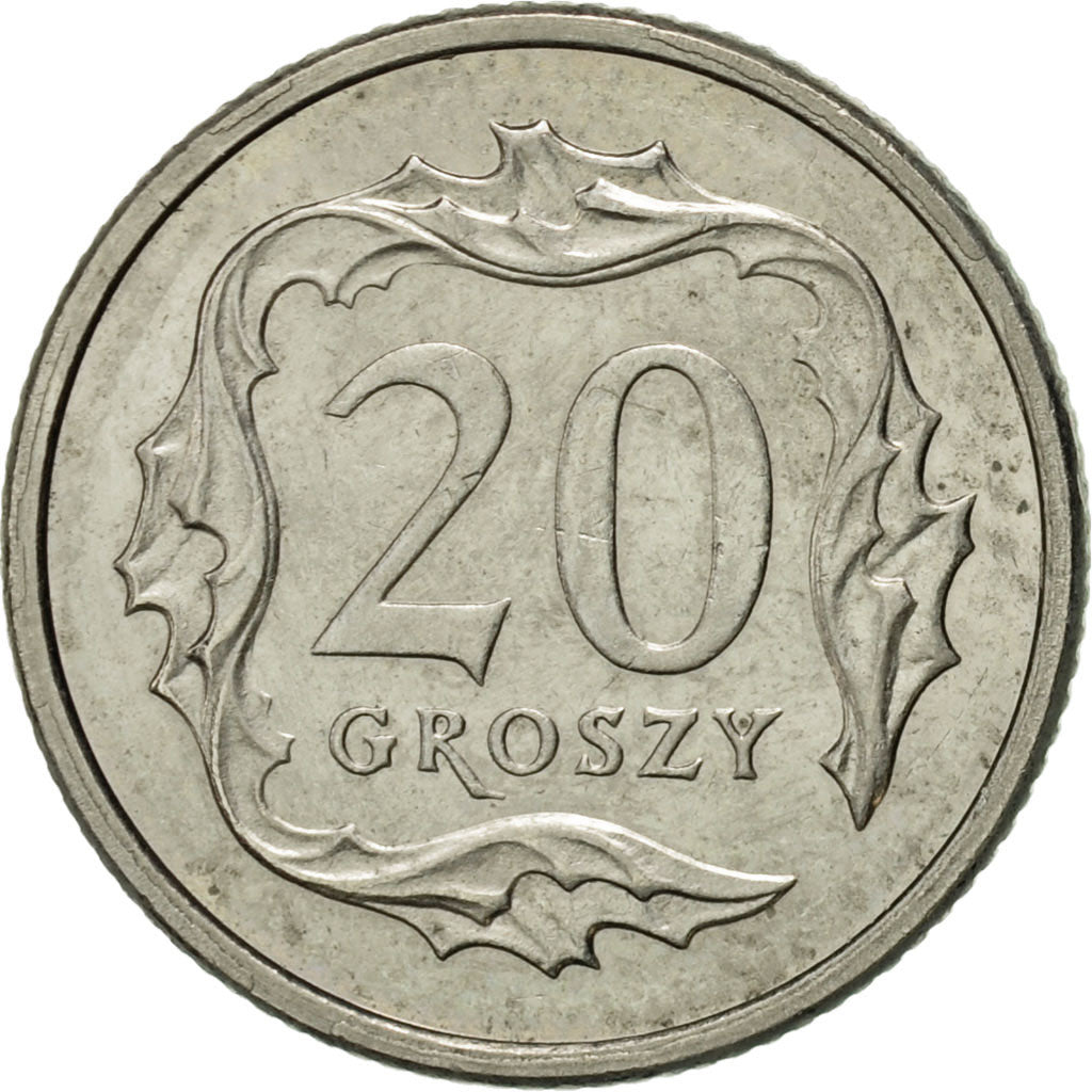 Coin, Poland, 20 Groszy, 2004, Warsaw, AU(55-58), Copper-nickel, KM:280