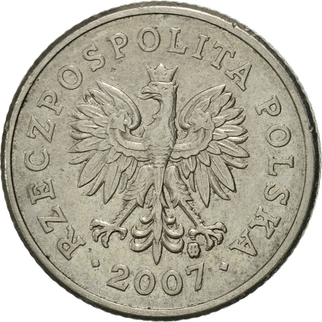 Coin, Poland, 20 Groszy, 2007, Warsaw, AU(55-58), Copper-nickel, KM:280