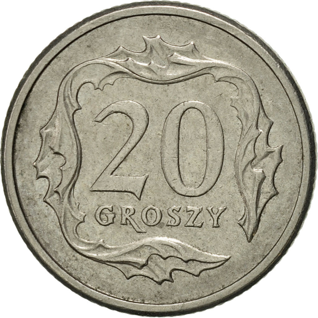 Coin, Poland, 20 Groszy, 2007, Warsaw, AU(55-58), Copper-nickel, KM:280
