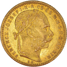 Moneda, Hungría, Franz Joseph I, 8 Forint 20 Francs, 1884, Kremnitz, EBC, Oro